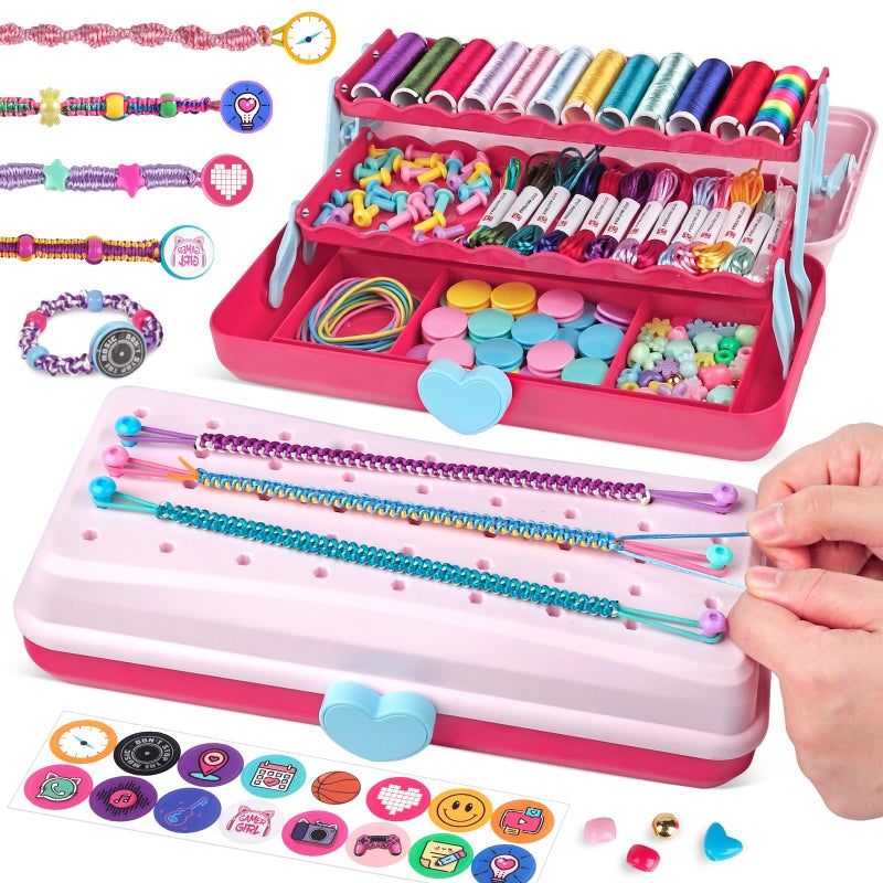 TingingYuli Friendship Bracelet Making Kit for Girls 812 DIY String Bracelet Maker with 3Layer Storage Box Arts and Crafts for Kids Ages 612 Easter Christmas Birthday Gift Set - Image 2