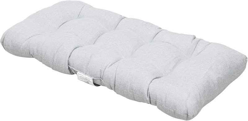 QILLOWAY Outdoor Patio Wicker Seat Cushions Group Loveseat/Two U-Shape/Two Lumbar Pillows for Patio Furniture,Wicker Loveseat,Bench,Porch,Settee of 5 (Silver/White)… - Image 2
