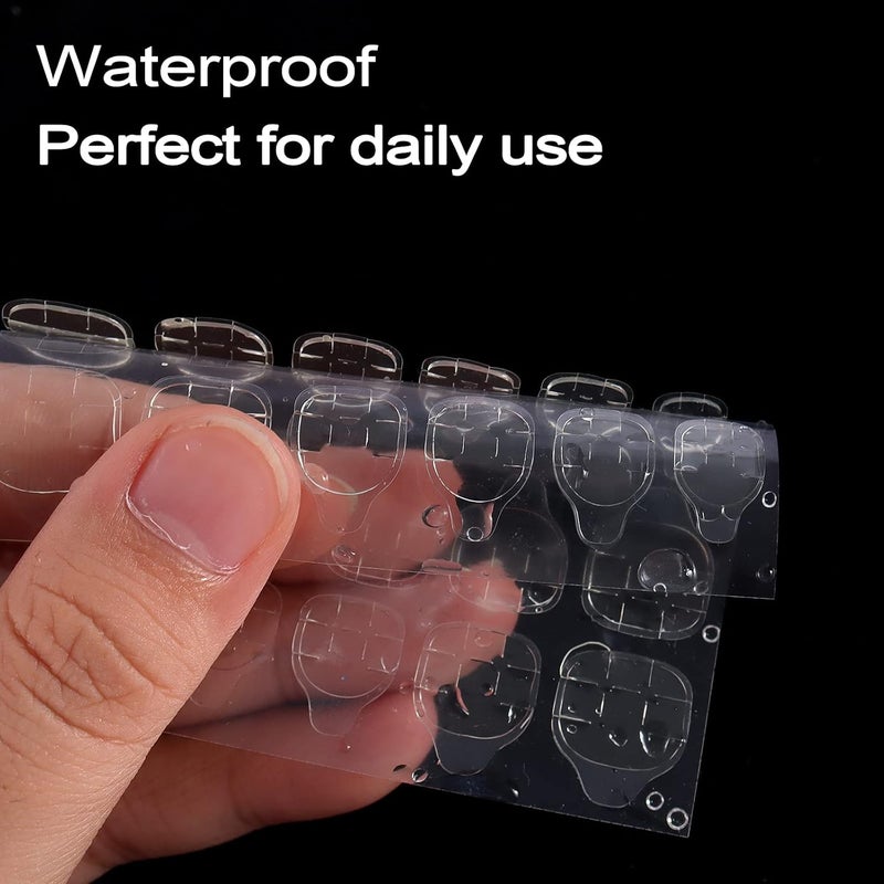 Laza Laza 1200 Pcs Breathable Adhesive Tabs Fake Nail Glue Sticker 50 Sheets Super Sticky Double Sided Tips Germany Jelly Gel Flexible for Acrylic False Nails Manicure Tape - Image 3