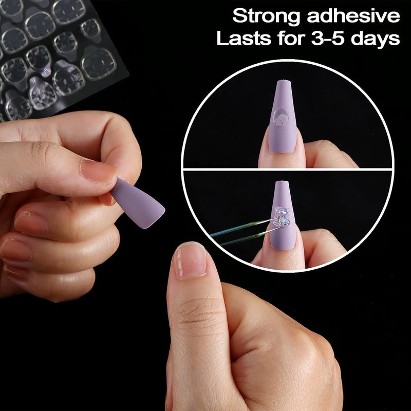 Laza Laza 1200 Pcs Breathable Adhesive Tabs Fake Nail Glue Sticker 50 Sheets Super Sticky Double Sided Tips Germany Jelly Gel Flexible for Acrylic False Nails Manicure Tape - Image 4
