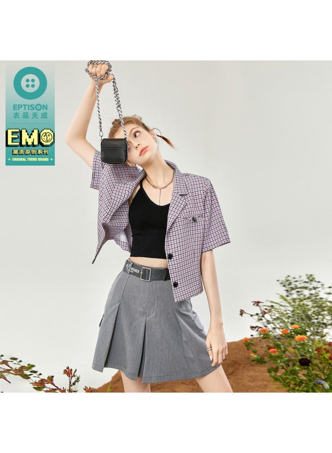 EPTISON Women's Blazer Summer Loose Short Sleeve Casual Jacket With Decorative Pockets - Image 4