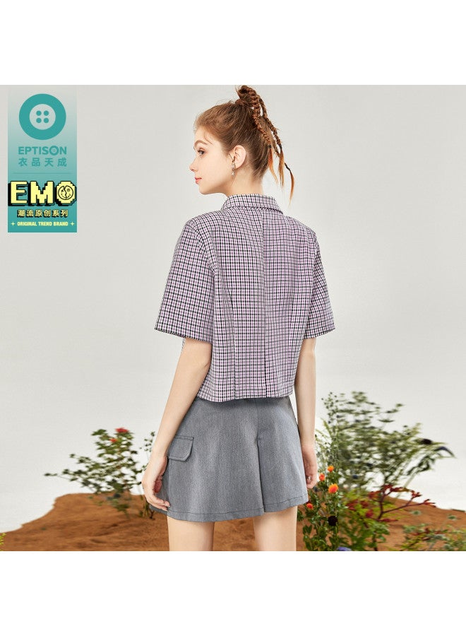 EPTISON Women's Blazer Summer Loose Short Sleeve Casual Jacket With Decorative Pockets - Image 5