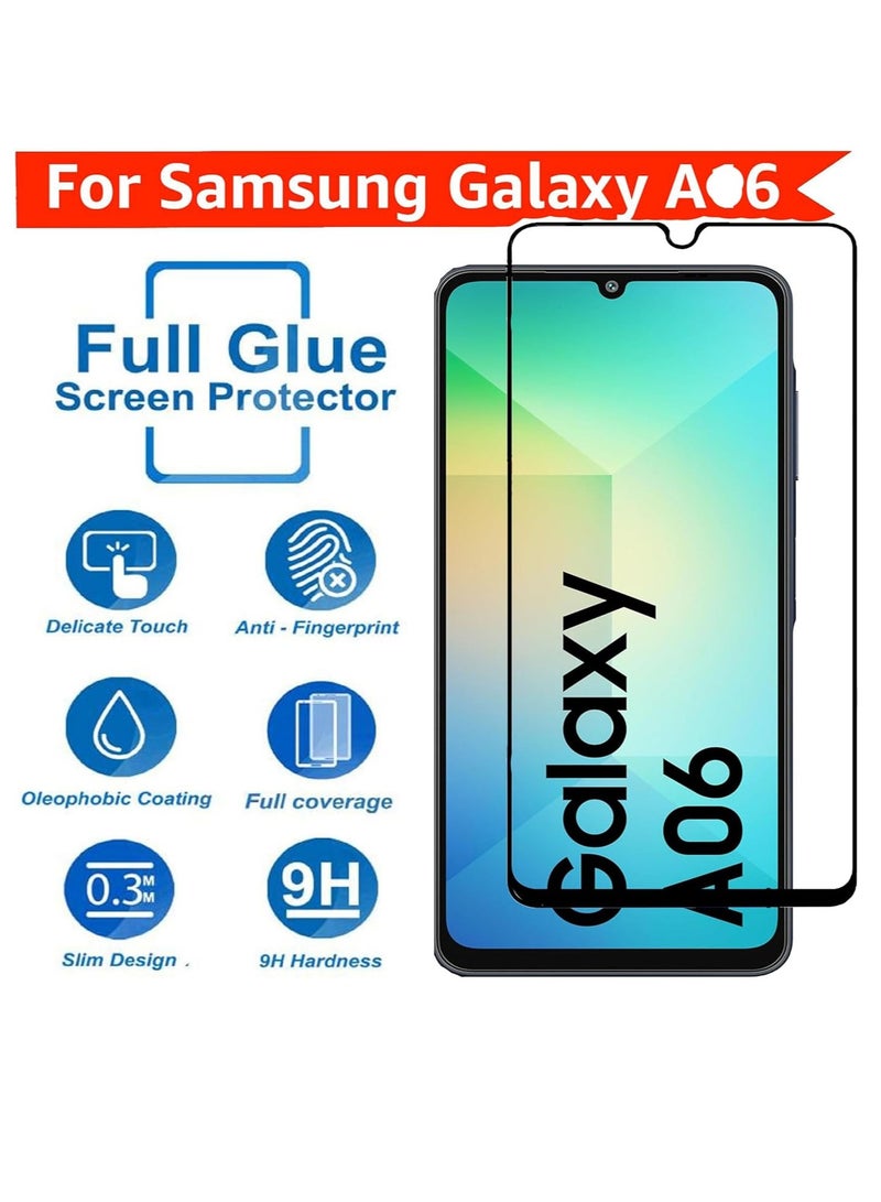 HD PLUS Samsung Galaxy A06 HD Plus Premium Tempered Glass Screen Protector With Black Frame  - Image 3