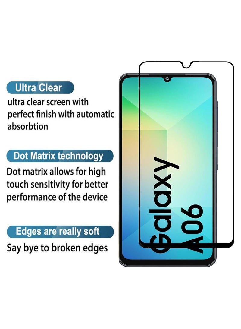 HD PLUS Samsung Galaxy A06 HD Plus Premium Tempered Glass Screen Protector With Black Frame  - Image 4