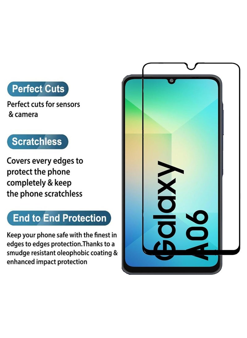 HD PLUS Samsung Galaxy A06 HD Plus Premium Tempered Glass Screen Protector With Black Frame  - Image 2