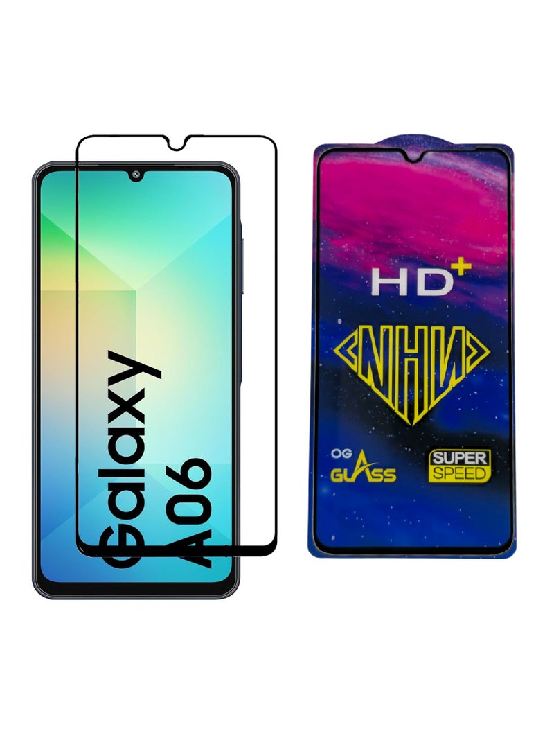 HD PLUS Samsung A06 HD Plus Premium Tempered Glass Screen Protector With Black Frame - Image 1