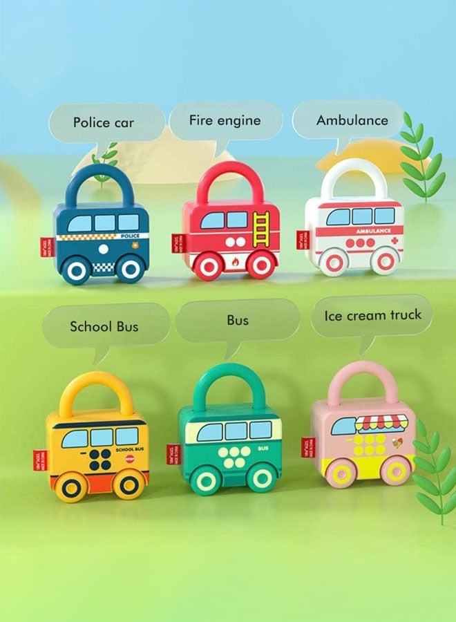 Hanayo 6 Pcs Unlocking Toys and Matching Keys Toy Baby Montessori Learning Games Toddler Lock and Key Toy Fine Motor Skills Toys for Boys Girls Birthday Easter Gifts(Multicolour)  - Image 3