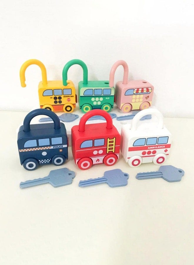 Hanayo 6 Pcs Unlocking Toys and Matching Keys Toy Baby Montessori Learning Games Toddler Lock and Key Toy Fine Motor Skills Toys for Boys Girls Birthday Easter Gifts(Multicolour)  - Image 4