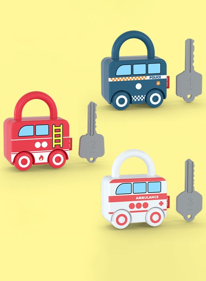Hanayo 6 Pcs Unlocking Toys and Matching Keys Toy Baby Montessori Learning Games Toddler Lock and Key Toy Fine Motor Skills Toys for Boys Girls Birthday Easter Gifts(Multicolour)  - Image 5