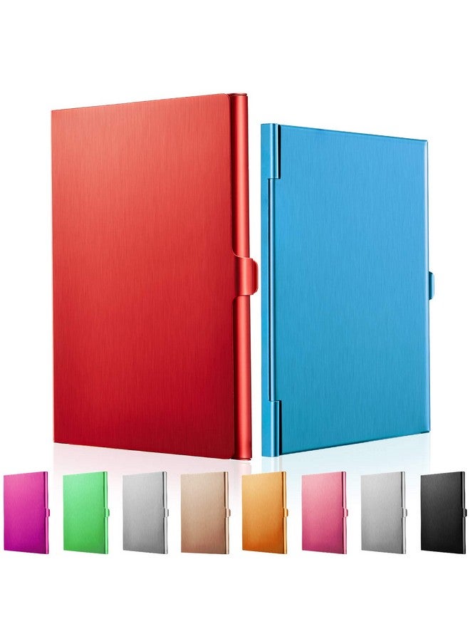 Leinuosen 10 Pack Business Card Holder Case Aluminum Business Name Card Credit Card Case Pocket Business Card Case Wallet Business Card Carrier For Men & Women,2.36 X 3.66 Inch,10 Colors Available  - Image 1