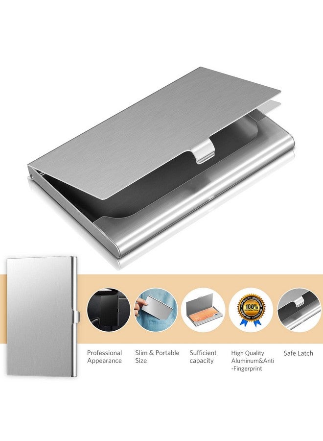 Leinuosen 10 Pack Business Card Holder Case Aluminum Business Name Card Credit Card Case Pocket Business Card Case Wallet Business Card Carrier For Men & Women,2.36 X 3.66 Inch,10 Colors Available  - Image 3