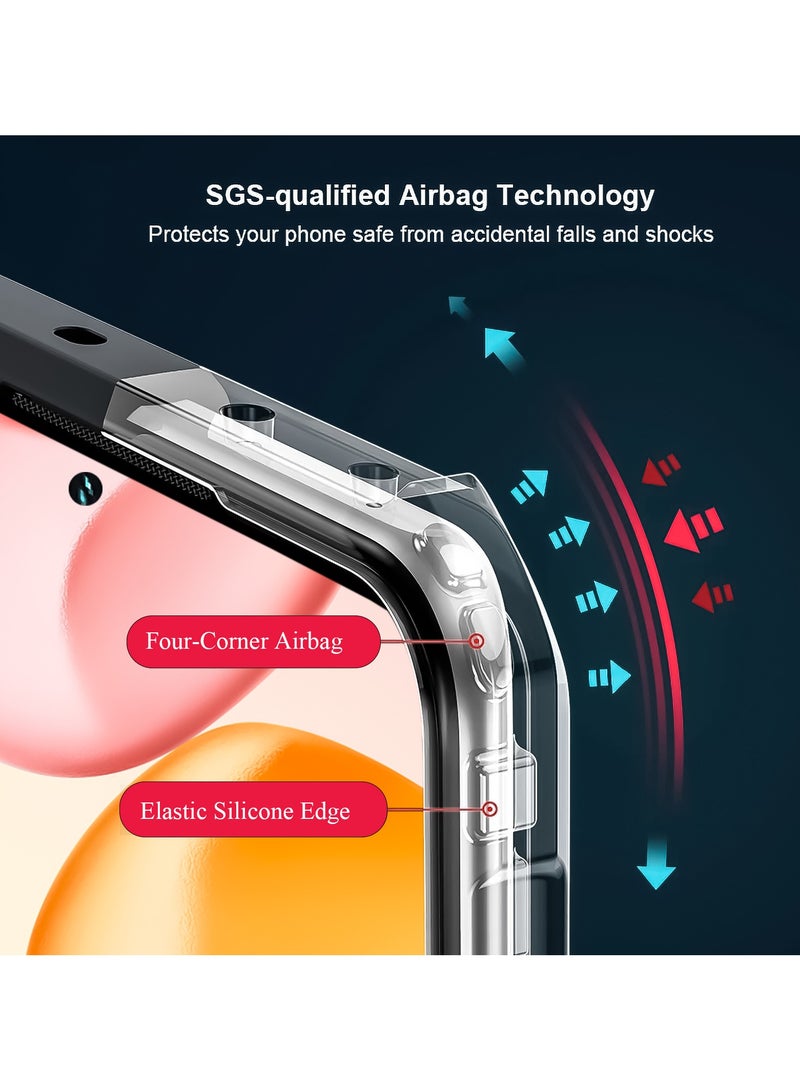 For Honor 400 Pro Cover, Camera Lens Protection Back Cover, TPU+PC Shockproof Bumper Mobile Phone Case, Anti-Yellowing Slim Fit Protective Casing - Image 4