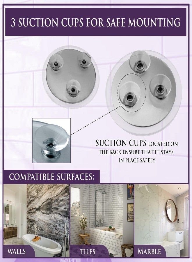 MIRRORVANA 20X & 10X Magnifying Mirror Set with 3 Suction Cups Each - Compact & Travel Ready Mirror for Makeup - Sizes: 6" and 4" Wide - Image 3