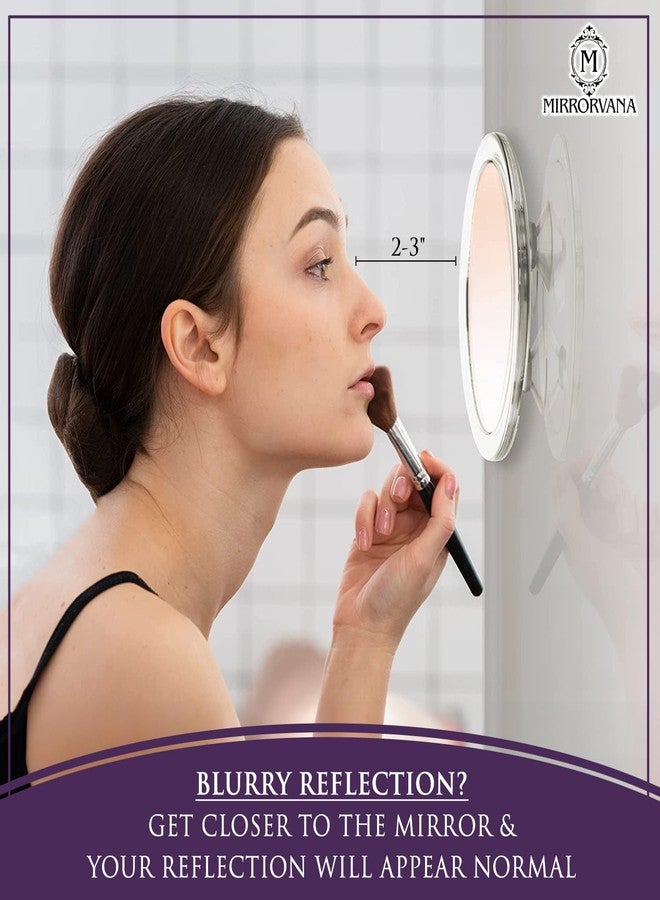MIRRORVANA 20X & 10X Magnifying Mirror Set with 3 Suction Cups Each - Compact & Travel Ready Mirror for Makeup - Sizes: 6" and 4" Wide - Image 4