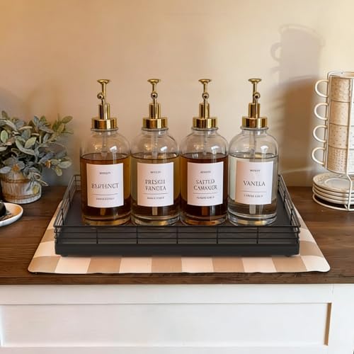 Focusonit Large Bathroom Vanity Tray – 13" x 8" Oak Decorative Wooden Tray for Bathroom Countertop & Vanity Organizer, Rectangular Wood Tray for Perfume, Skincare, Storage, Vanity Dresser Counter Decor, Black - Image 3