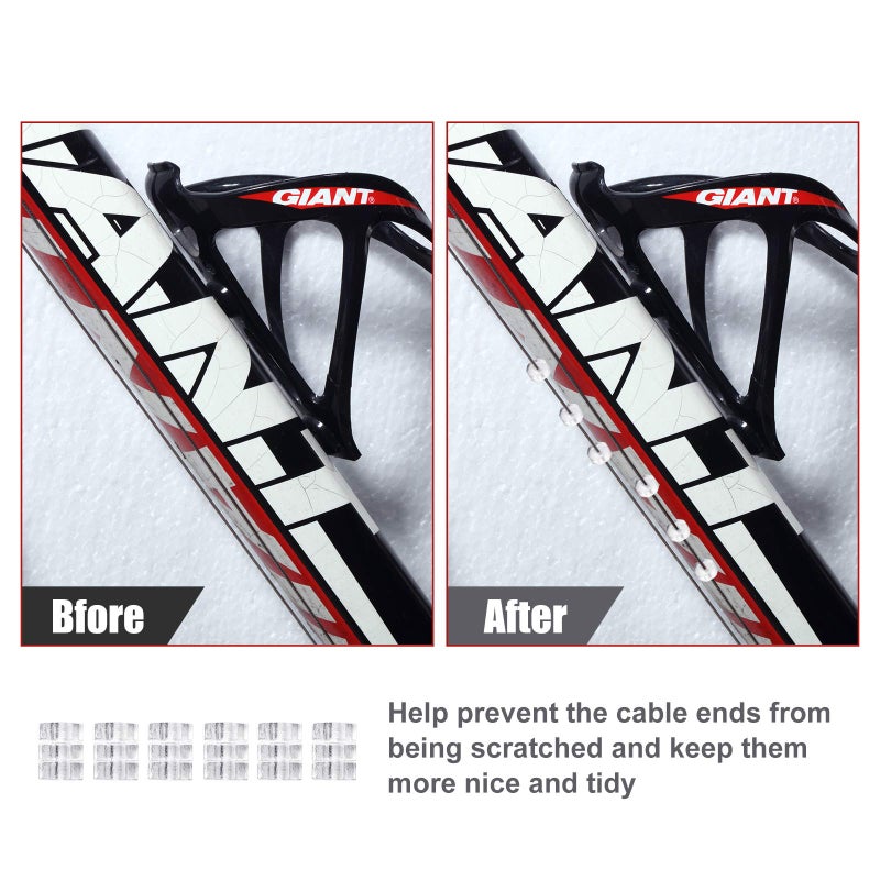 Boao Universal Bike Brake Cable Kit Derailleur Bicycle Shifter Cable Housing Set Transmission Line for Mountain Road Bike Repair(White) - Image 5
