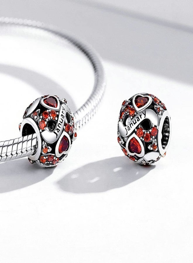 WOSTU January Birthstone Bead Charms for Charms Bracelets for Gifts for Mother Sister Daughter Women for Birthday Thanksgiving Christmas - Image 3