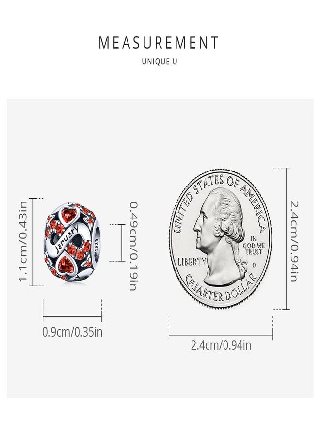 WOSTU January Birthstone Bead Charms for Charms Bracelets for Gifts for Mother Sister Daughter Women for Birthday Thanksgiving Christmas - Image 4