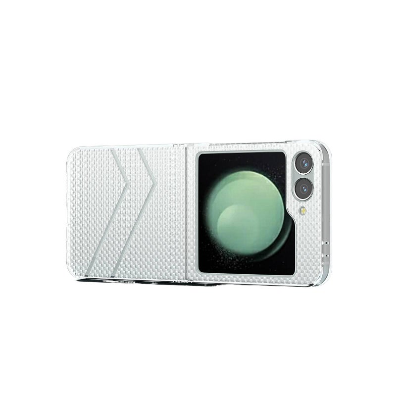 غطاء واقي بTPU لـ Samsung Galaxy Z Flip 5 باللون شفاف من مادة TPU مع حماية من السقوط وتغطية كاملة مع مقاوم للصدمات مع ملمس غير لامع مع نقش الأمواج للاستخدام الداخلي للطاولة - Image 3