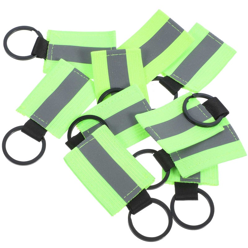 10pcs Reflective Key Holder Tags Reflective Zipper Pulls Stylish Pendant Keychain Reflectors - Image 1