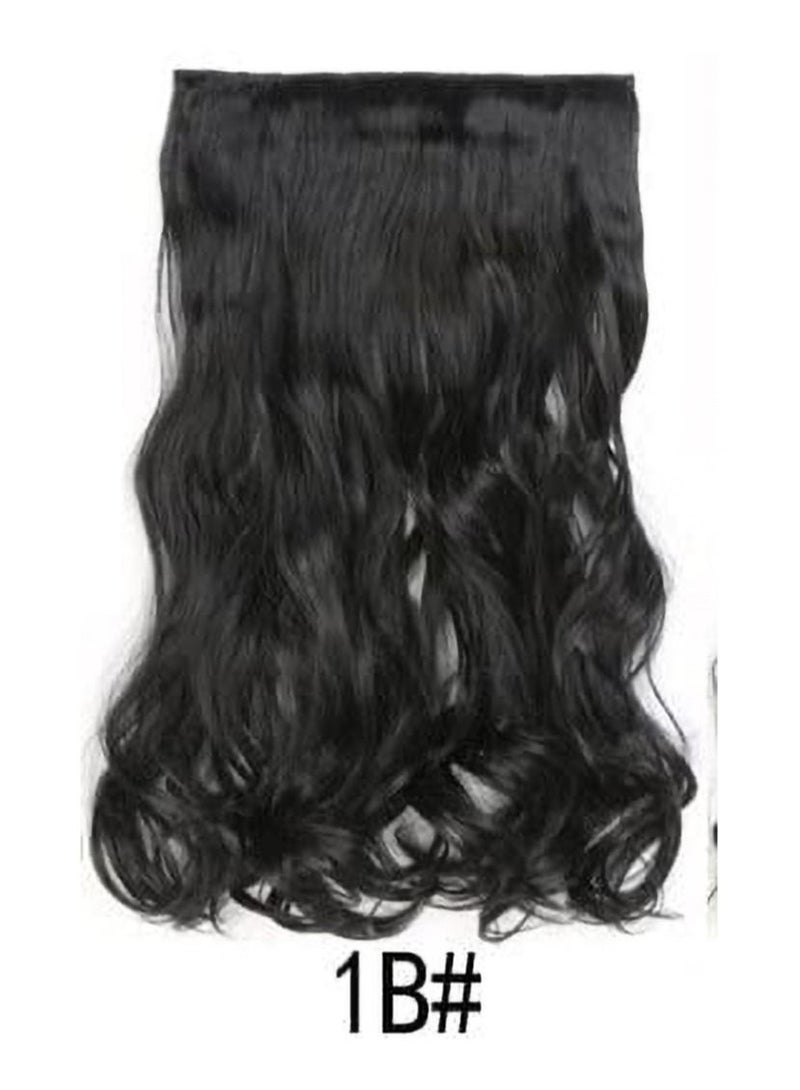 إستيل رأس كامل بطول قطعة واحدة مفرود وبودي ويف مع 5 مشابك مناسبة للنساء والفتيات - Image 1