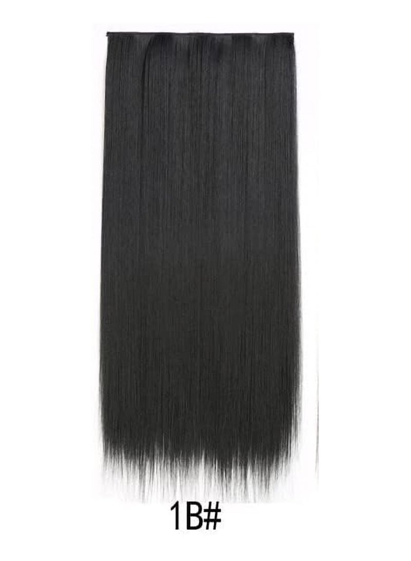 إستيل رأس كامل بطول قطعة واحدة مفرود وبودي ويف مع 5 مشابك مناسبة للنساء والفتيات - Image 2