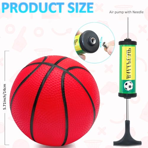 Oleitodh 18Pcs 5 Mini Basketball Balls Bulk Small Basketballs Set PVC Small Basketball for Over The Door Hoop Games Party Favors Indoor Outdoor Play Adults Kids Pool Beach Colorful - Image 5