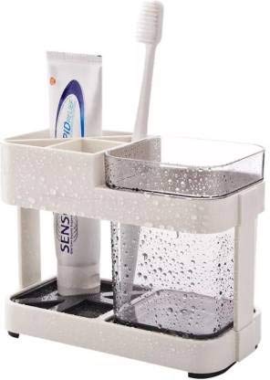 Limra 1 Cup Toothbrush Toothpaste Stand Holder Bathroom Storage Organizer,Plastic - Image 2