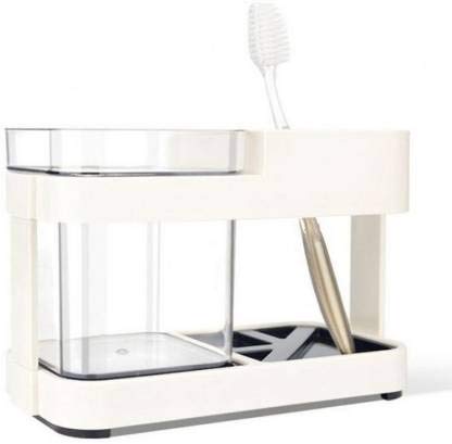 Limra 1 Cup Toothbrush Toothpaste Stand Holder Bathroom Storage Organizer,Plastic - Image 3