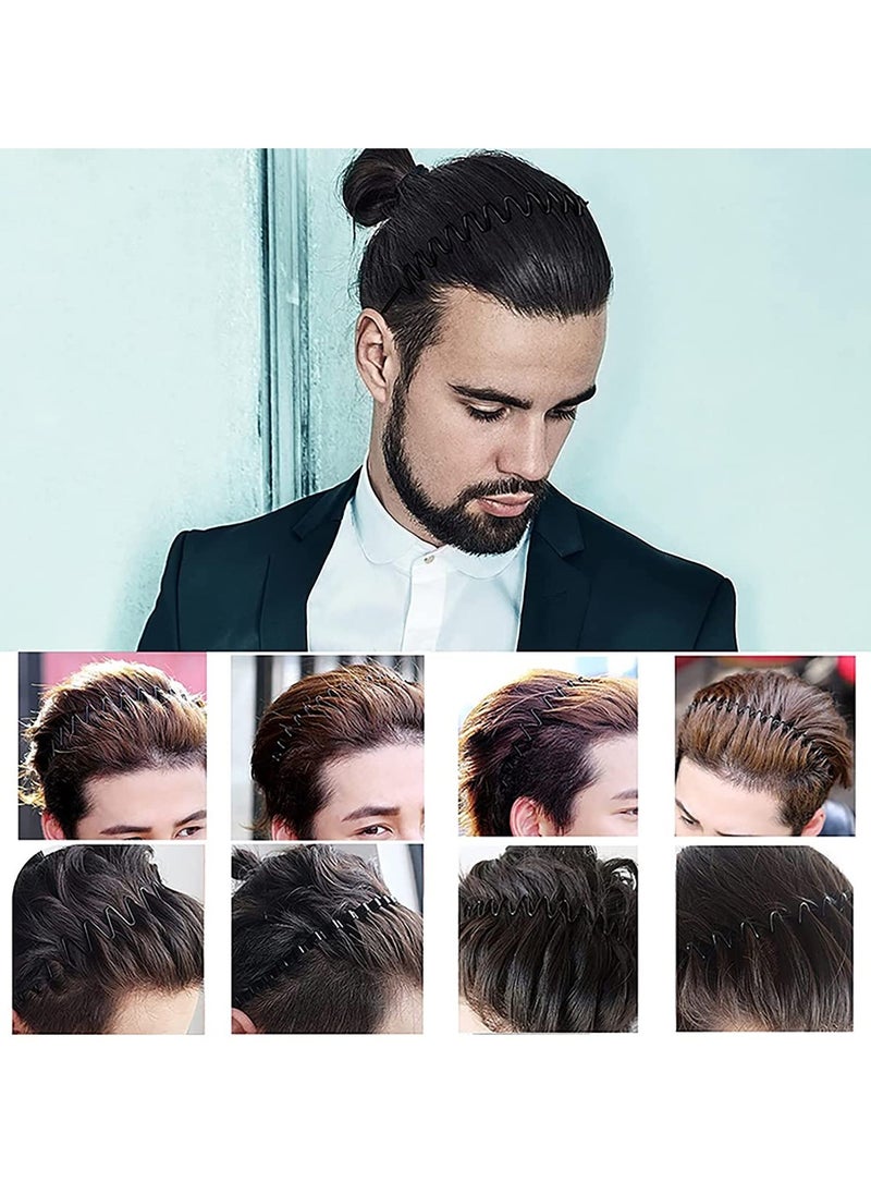 BONITO - 5 PCS Metal Spring Wavy Hairband Hair Hoop, Simple Fashionable Headband Headwear Accessories for Men, Women, Black - Image 1