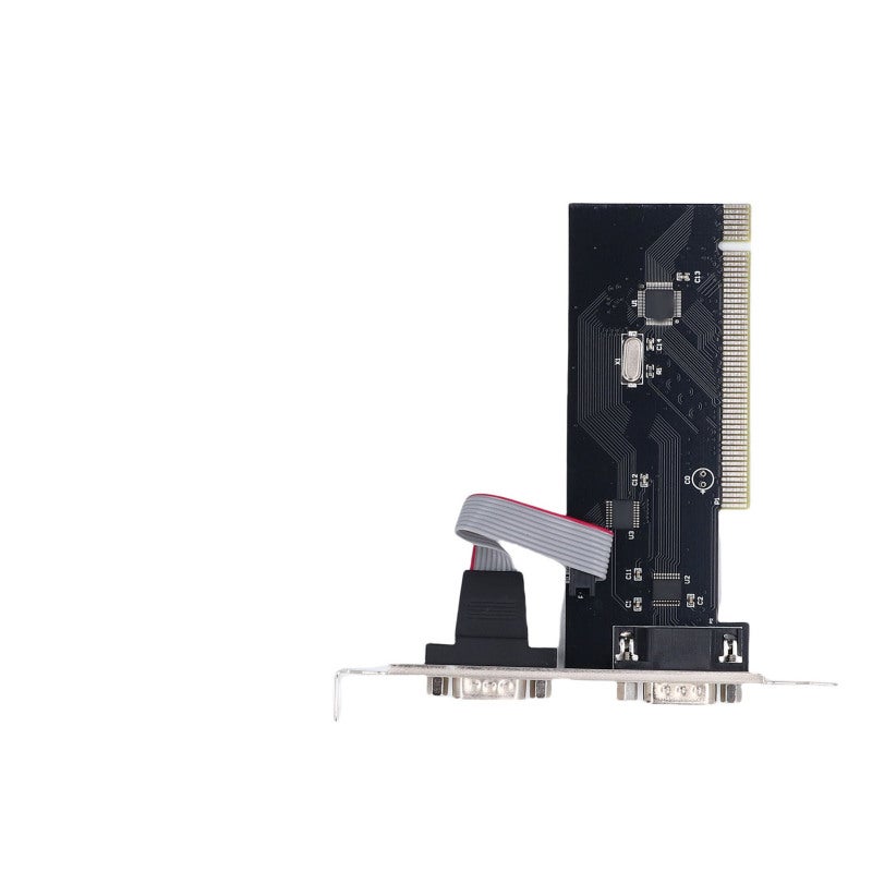 PCIe Serial Expansion Card 2 RS232 DB9 Serial Ports - Universal Compatibility With Full Slim Brackets for Industrial Control Equipment POS Systems Desktop PCs - Image 1