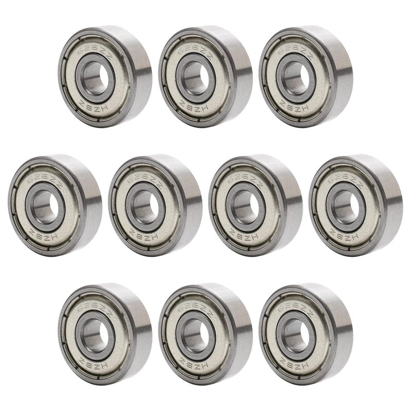 NewZoll 6x19x6 mm Steel Deep Groove Ball Bearing Model Bearings 626ZZ 626Z 80026 10 PCS Skateboard Bearings - Image 1