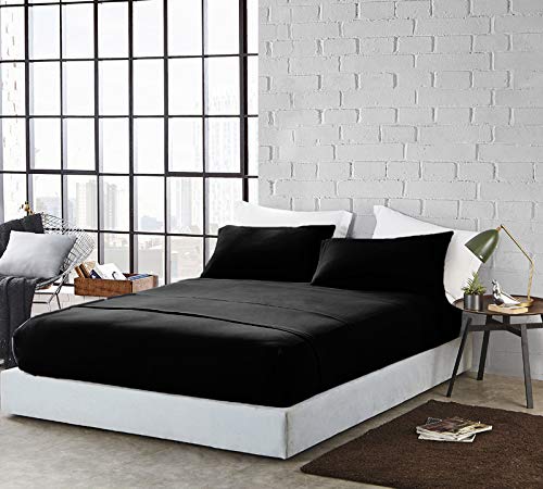 DAN RIVER DAN RIVER Queen Jersey Sheet Set|Luxury Heather 100% Cotton Bed Sheets|T-Shirt Sheets|All Season Bedding|Soft Comfortable Deep Pocket Jersey Cotton Bed Sheets (4Pc  Queen  Black) - Image 2