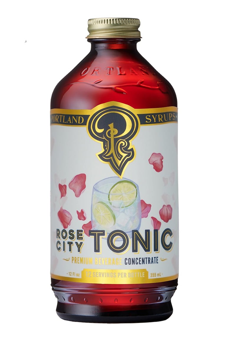 Portland Syrups Rose City Tonic Concentrate - Craft Delicious Cocktails, Mocktails, Sodas, and More - 12 oz with 24 Servings (Pack of 1) - Image 1