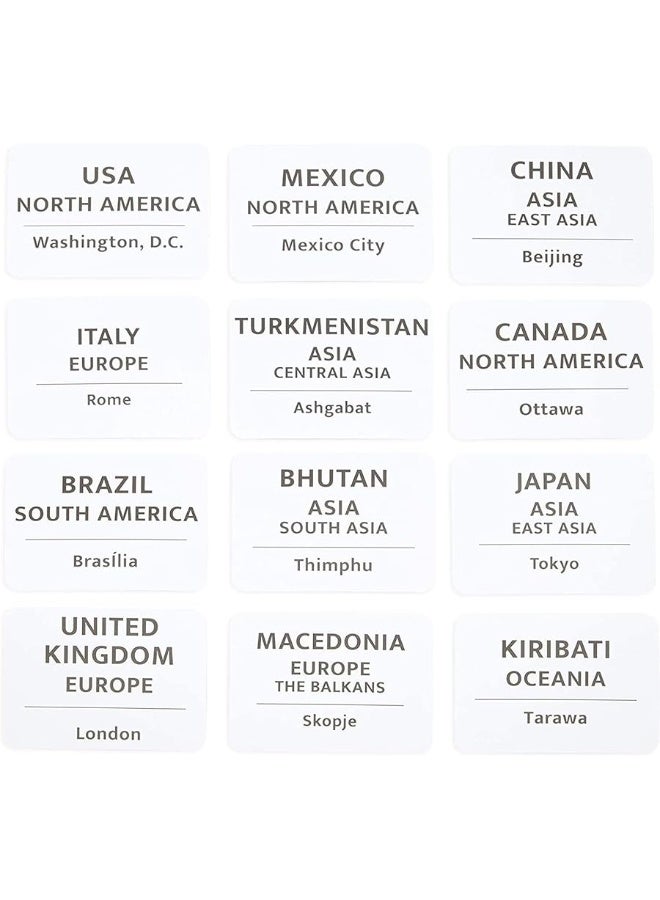 BLUE PANDA 205 Countries of The World Flags Flash Cards for Education - Kids Geography Country Flashcards with Continent and Capital (2.5 x 3.5 in) - Image 3