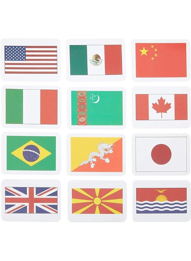 BLUE PANDA 205 Countries of The World Flags Flash Cards for Education - Kids Geography Country Flashcards with Continent and Capital (2.5 x 3.5 in) - Image 1