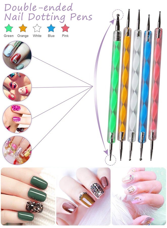 Generic 20pcs Nail Art Brush Set DIY Professional Nail Design Brushes 15pcs Nail Brush Painting Pen and 5pcs Nail Dotting Tools Nail Pen Designer Nail Art Painting Kit for Diy and Professional  - Image 2