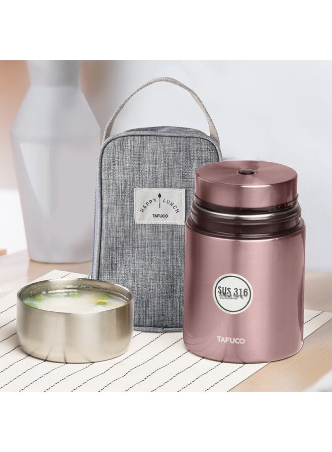 Tafuco Braising Pot, 316 Stainless Steel Inner Pot, Thermal Food Jar, Insulated Porridge Container, Braising Pot T2265, Brown, 1l - Image 1