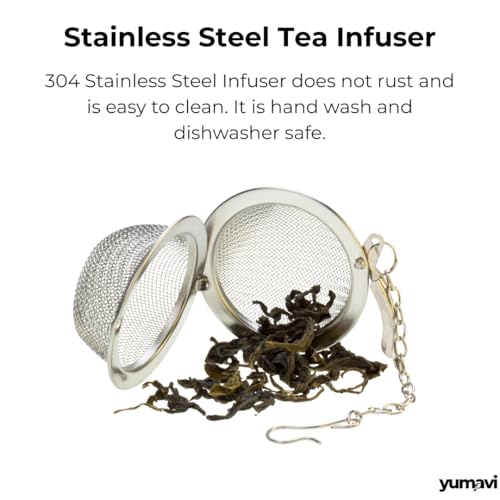 Yumavi Stainless Steel Ball Tea Infuser | Non Rusting | Perfect for Loose Leaf Tea Brewing | Infuser with Chain - Image 2