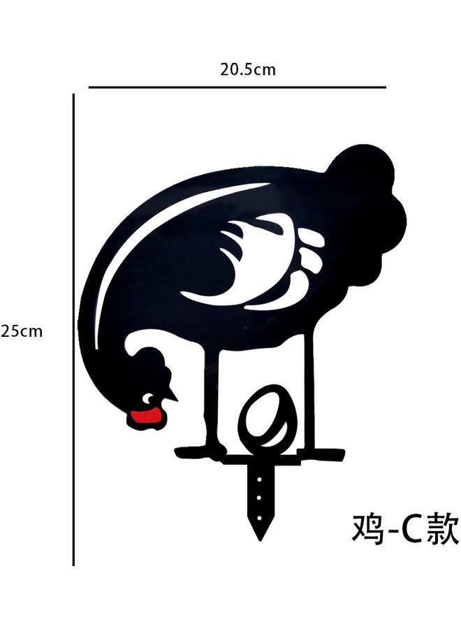 NIBEMINENT Chicken Yard Art Garden Lawn Floor Decoration Black/White/Red - Image 1
