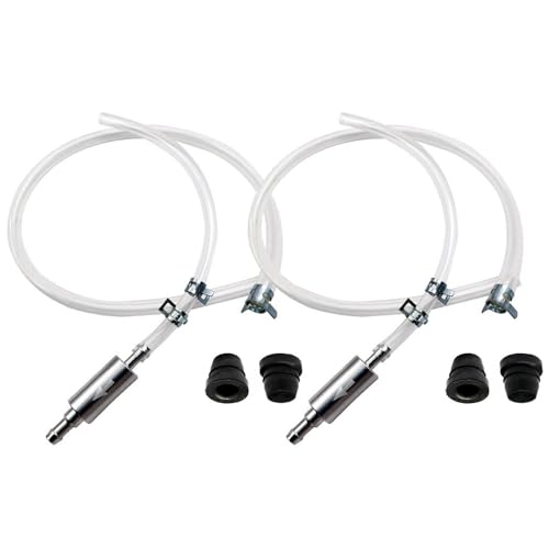 BVGACI 2 Sets Brake Bleeder Hose - One Way Check Valve Tube Bleeding Tool Kit for Motorcycle Clutch, Soft Tube with Metal Clips - Image 1
