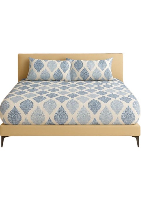 طقم ملاية سرير باستيك قطعتين، ملايه مقاس فردي + كيس وسادة إضافي، تصميم رويال