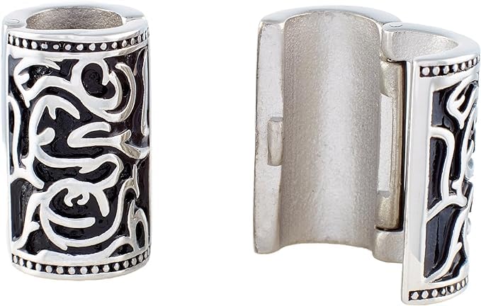 VALHALLA Valknut Hair Beads Opener, Viking Beard Bead 316L Steel Silver Stainless Steel Large, Symbol of Warriors - Image 1