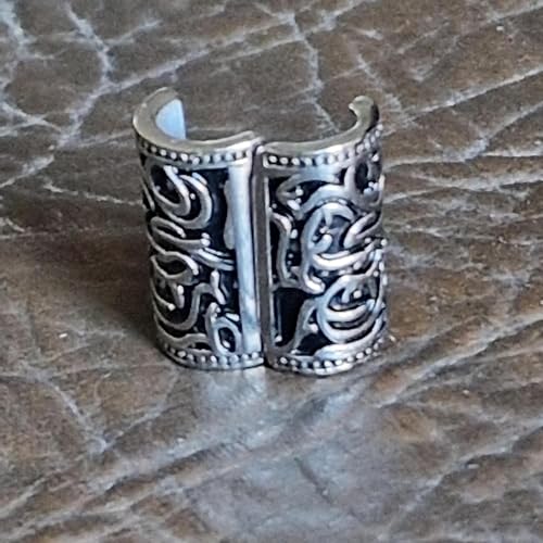 VALHALLA Valknut Hair Beads Opener, Viking Beard Bead 316L Steel Silver Stainless Steel Large, Symbol of Warriors - Image 4
