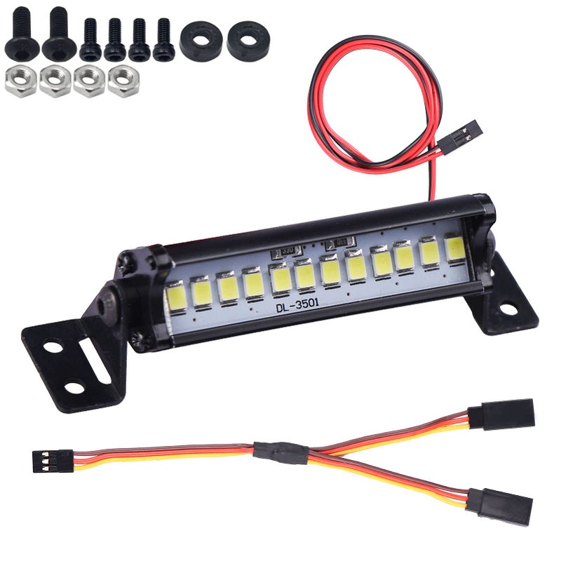 AIMROCK 55mm RC Car Light Bar Roof Lamp Kit w12LEDs for 110 Slash Stampede Rustler TRX4 SCX10 RC4WD D90 - Image 3