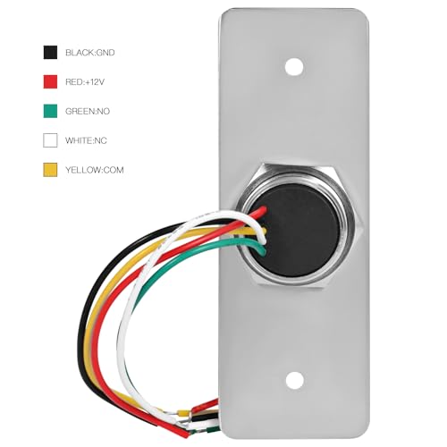 NCLTHS No-Touch Infrared Push to Exit Button with Green LED Indicator, Indoor Stainless Steel Panel Exit Access Control Switchl, featuring NC, COM, and NO Outputs (SNT886-115X40mm) - Image 3