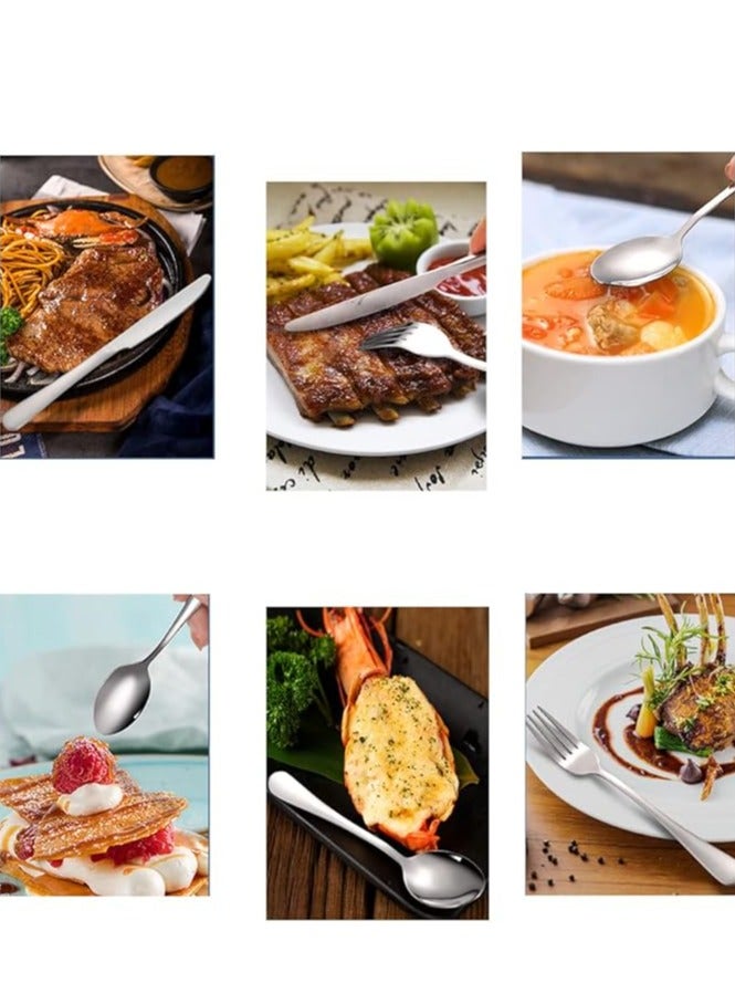 general Cutlery set for 6 people, 24 pieces stainless steel crockery set including spoon, cutlery, mirror polish, suitable for weddings, birthdays, family dinners, restaurants or hotels - Image 3