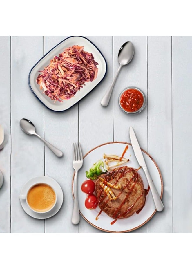 general Cutlery set for 6 people, 24 pieces stainless steel crockery set including spoon, cutlery, mirror polish, suitable for weddings, birthdays, family dinners, restaurants or hotels - Image 4