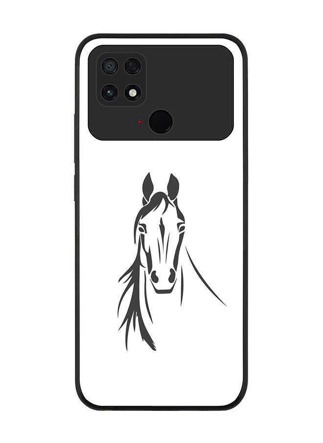 Stylizedd - Rugged Black edge case for Xiaomi Poco C40 Slim fit Soft Case Flexible Rubber Edges Anti Drop TPU Gel Thin Cover - Arabian Stallion - Image 1