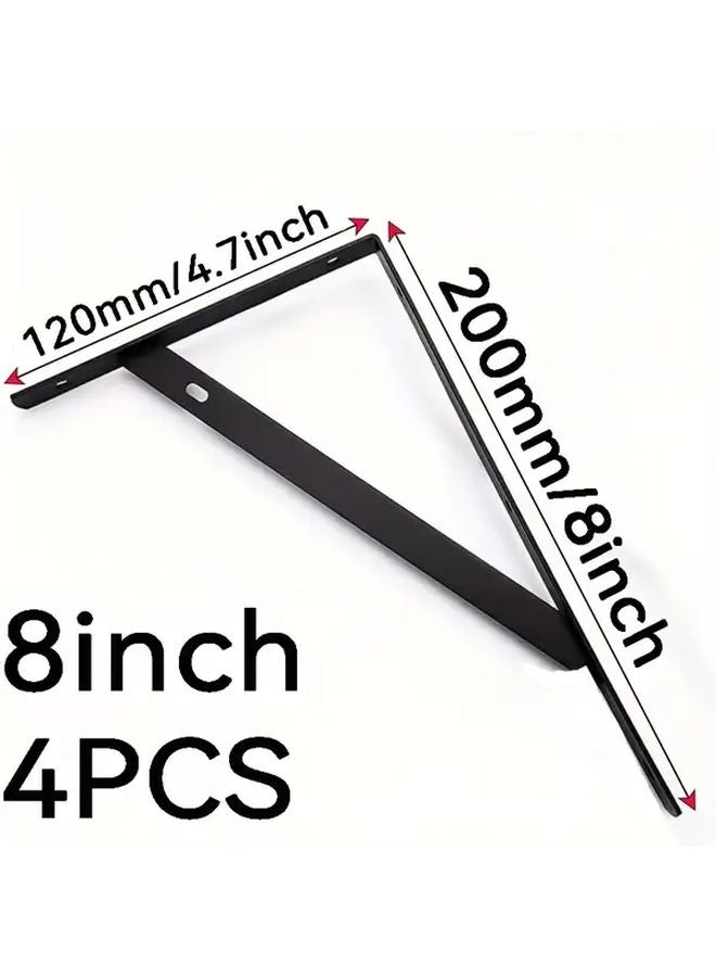 4Pcs Black L Shaped Corner Brackets 10 Inches Heavy Duty Steel Shelf Bracket - Image 5